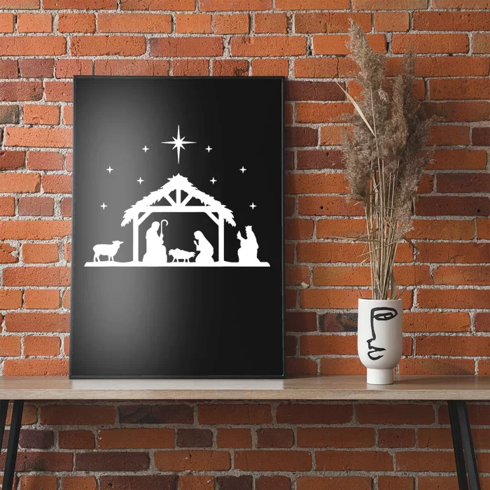 Nativity Manger Scene Baby Jesus Birth Of Christ Christmas Poster