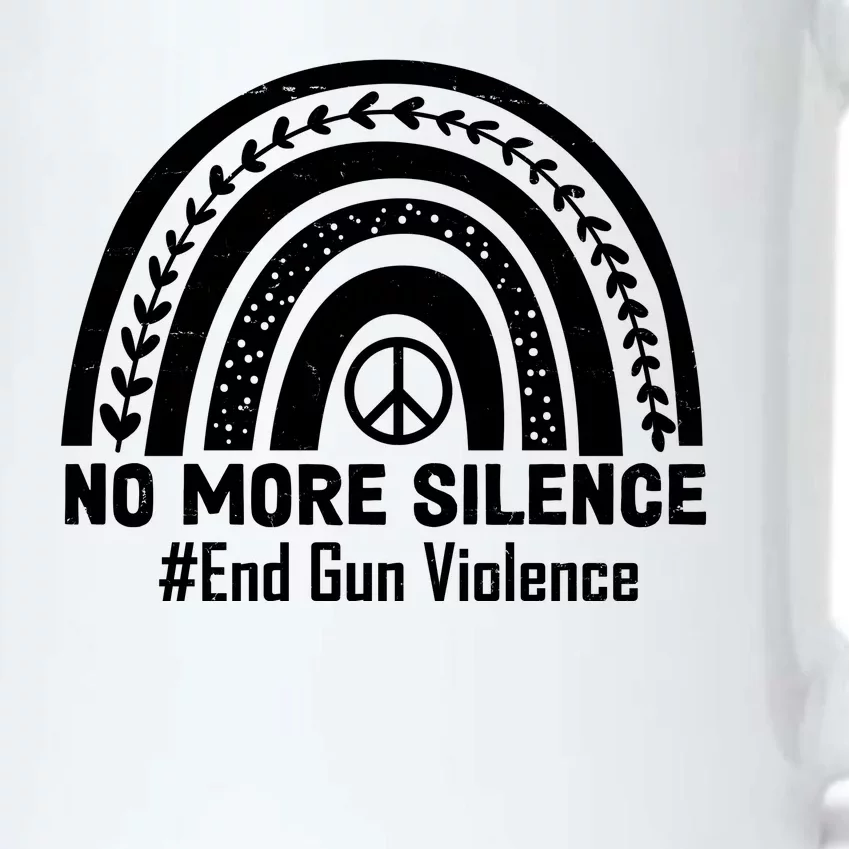 No More Silence End Gun Violence Peace Rainbow Black Color Changing Mug