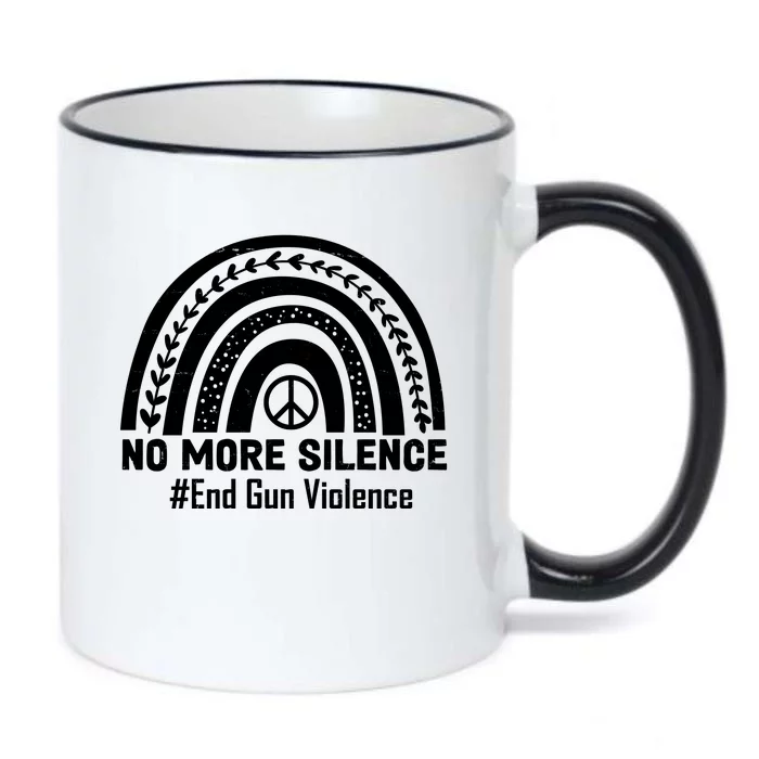 No More Silence End Gun Violence Peace Rainbow Black Color Changing Mug