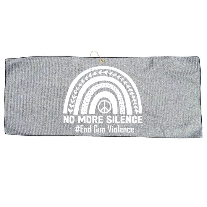 No More Silence End Gun Violence Peace Rainbow Large Microfiber Waffle Golf Towel