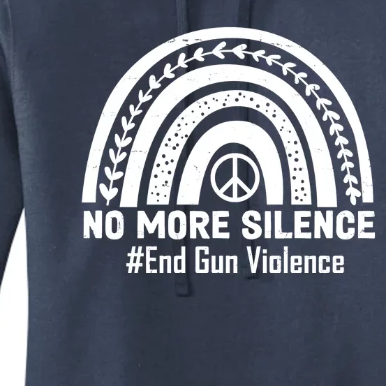 No More Silence End Gun Violence Peace Rainbow Women's Pullover Hoodie