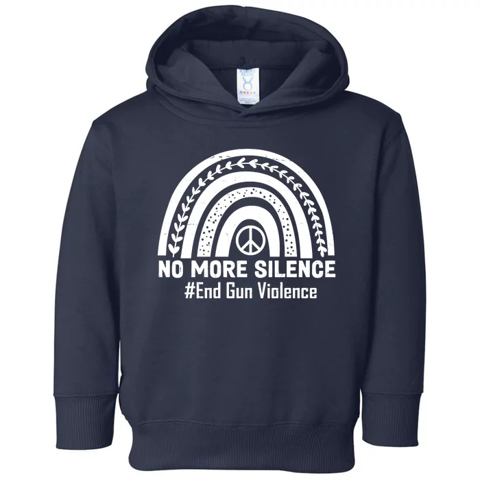 No More Silence End Gun Violence Peace Rainbow Toddler Hoodie