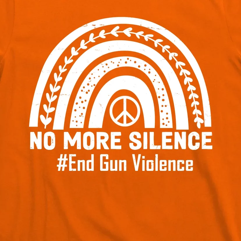 No More Silence End Gun Violence Peace Rainbow T-Shirt