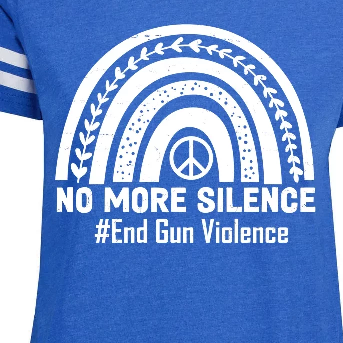 No More Silence End Gun Violence Peace Rainbow Enza Ladies Jersey Football T-Shirt