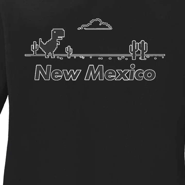 New Mexico State Dinosaur Design Ladies Long Sleeve Shirt