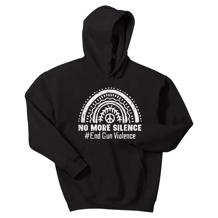 No More Silence End Gun Violence Awareness Month Orange Kids Hoodie