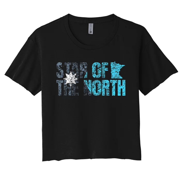 New Minnesota State Flag Mn Star Of The North Map Women's Crop Top Tee