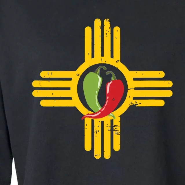 New Mexico Southwest Zia With Red And Green Chile Cropped Pullover Crew