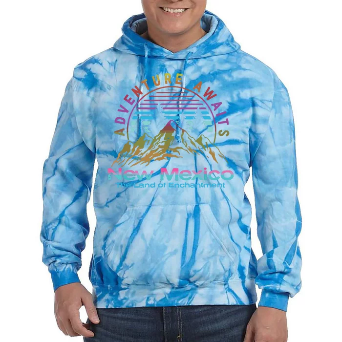 New Mexico State Retro Vintage Outdoors Nm Mountains Tie Dye Hoodie