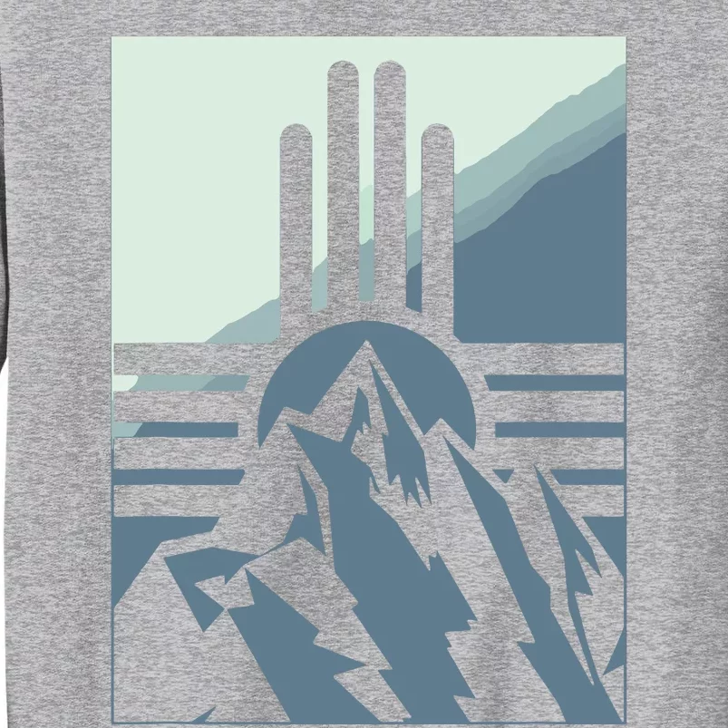 New Mexico State Zia Symbol And Mountains Graphic Design Tall Sweatshirt