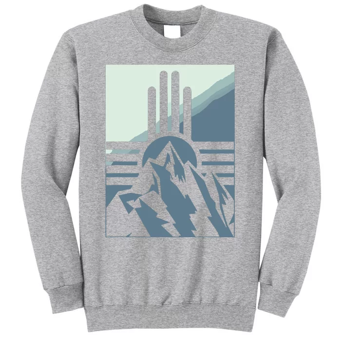 New Mexico State Zia Symbol And Mountains Graphic Design Tall Sweatshirt