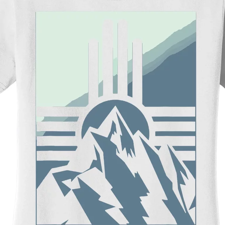 New Mexico State Zia Symbol And Mountains Graphic Design Women's T-Shirt