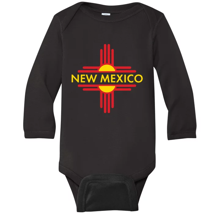 New Mexico State Zia Symbol Design Baby Long Sleeve Bodysuit