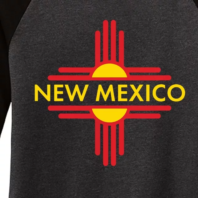 New Mexico State Zia Symbol Design Women's Tri-Blend 3/4-Sleeve Raglan Shirt