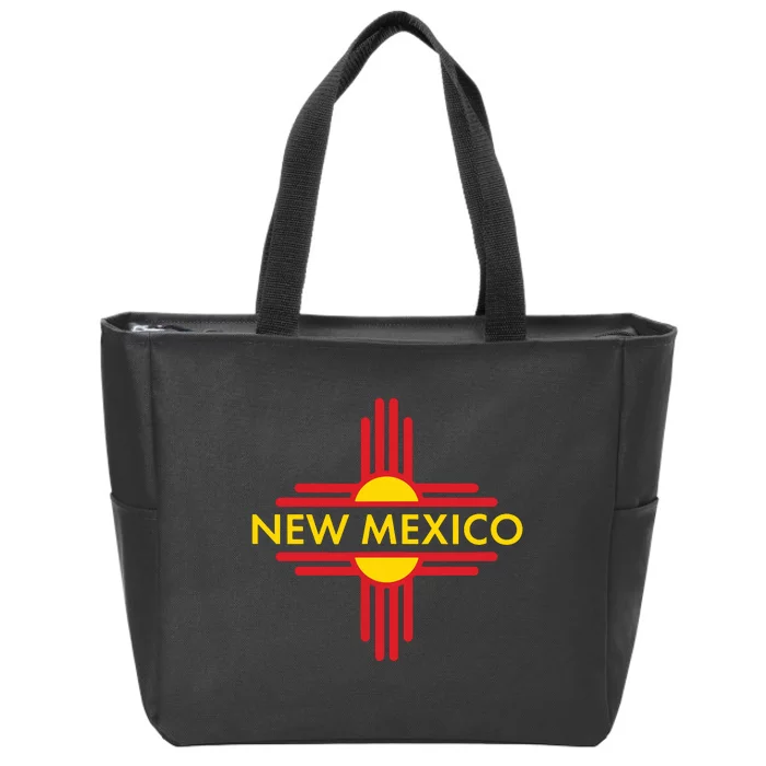 New Mexico State Zia Symbol Design Zip Tote Bag