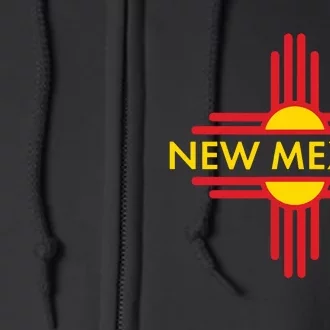 New Mexico State Zia Symbol Design Full Zip Hoodie