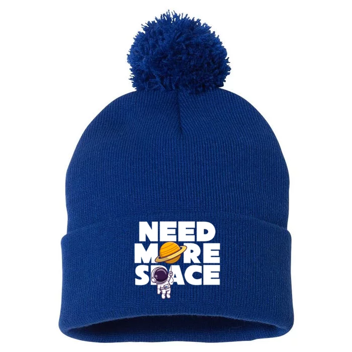 Need More Space Funny Astronaut Pom Pom 12in Knit Beanie