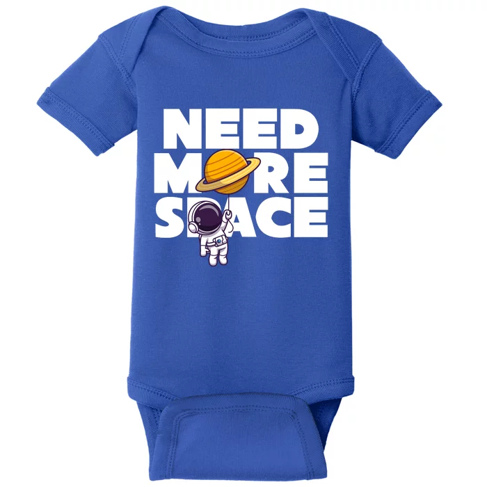 Need More Space Funny Astronaut Baby Bodysuit