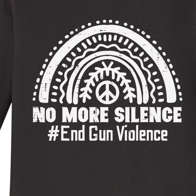 No More Silence End Gun Violence Awareness Month Orange Baby Long Sleeve Bodysuit