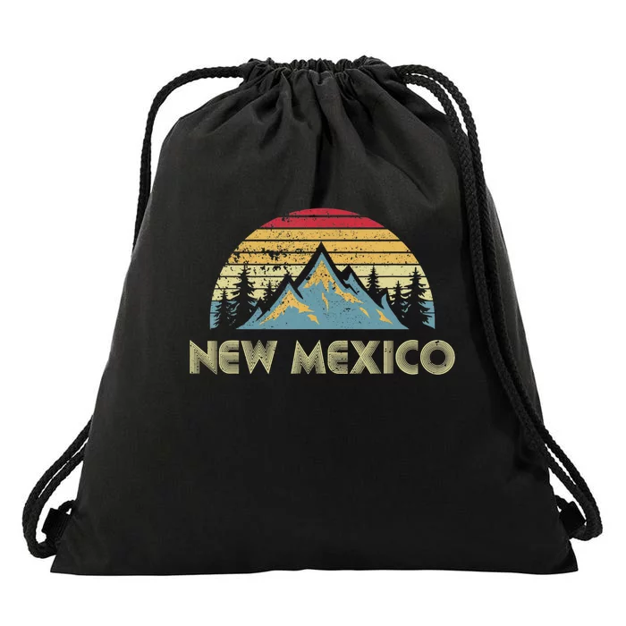 New Mexico Tee Retro Vintage Mountains Nature Hiking Shirt Drawstring Bag