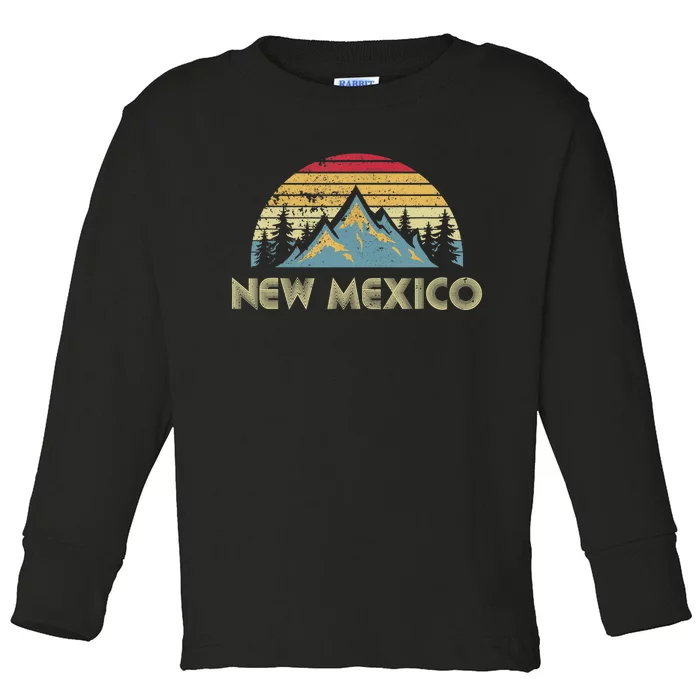 New Mexico Tee Retro Vintage Mountains Nature Hiking Shirt Toddler Long Sleeve Shirt