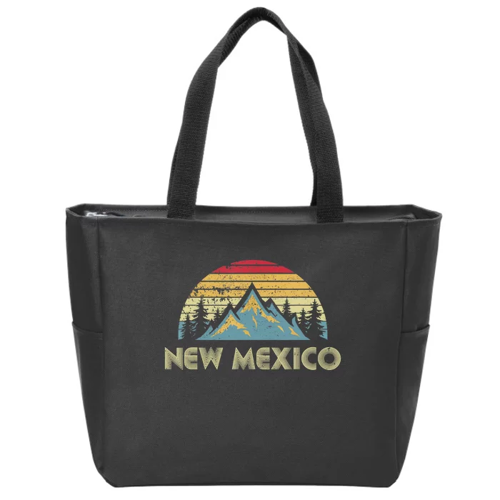 New Mexico Tee Retro Vintage Mountains Nature Hiking Shirt Zip Tote Bag