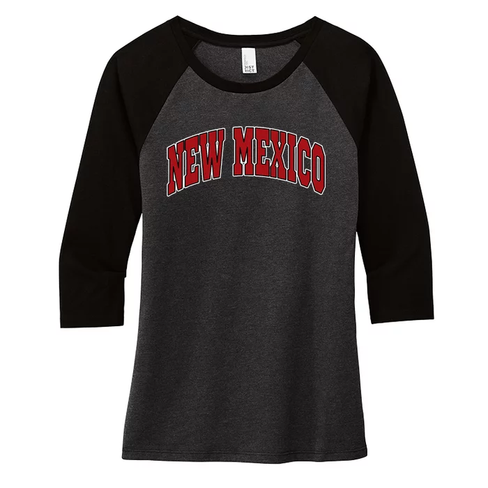 New Mexico Throwback Design Print Classic Women's Tri-Blend 3/4-Sleeve Raglan Shirt