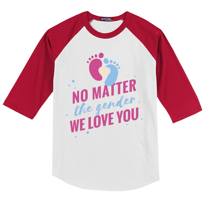 No Matter The Gender We Love You Kids Colorblock Raglan Jersey