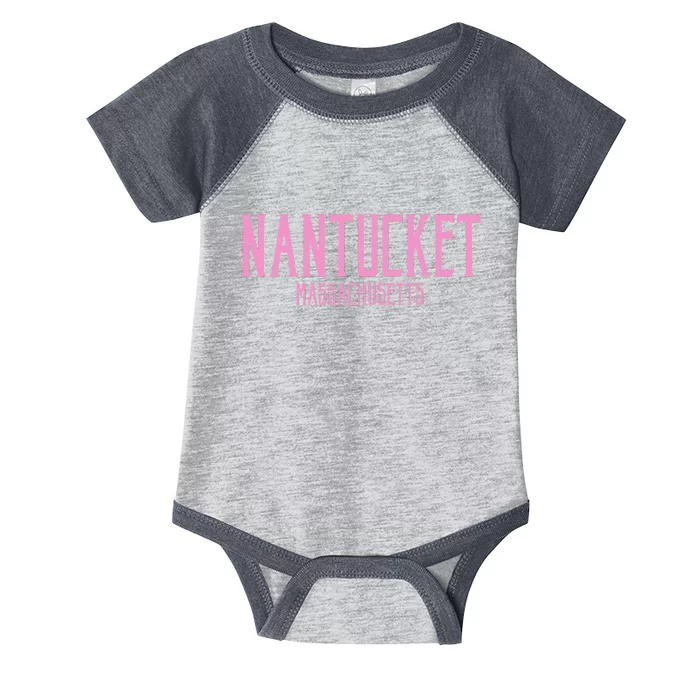 Nantucket Massachusetts Text Print Infant Baby Jersey Bodysuit