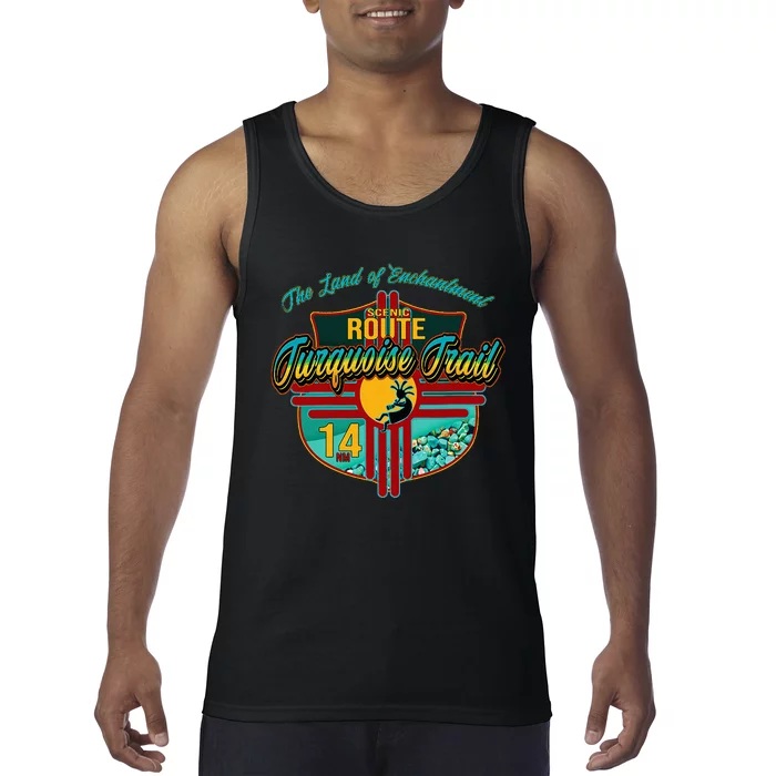 New Mexico Turquoise Trail National Scenic Route 14 Souvenir Tank Top