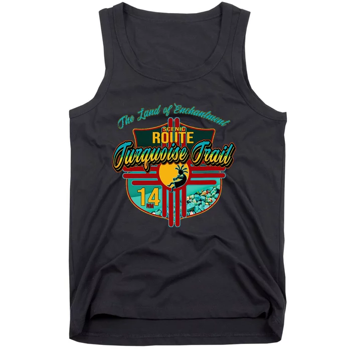 New Mexico Turquoise Trail National Scenic Route 14 Souvenir Tank Top