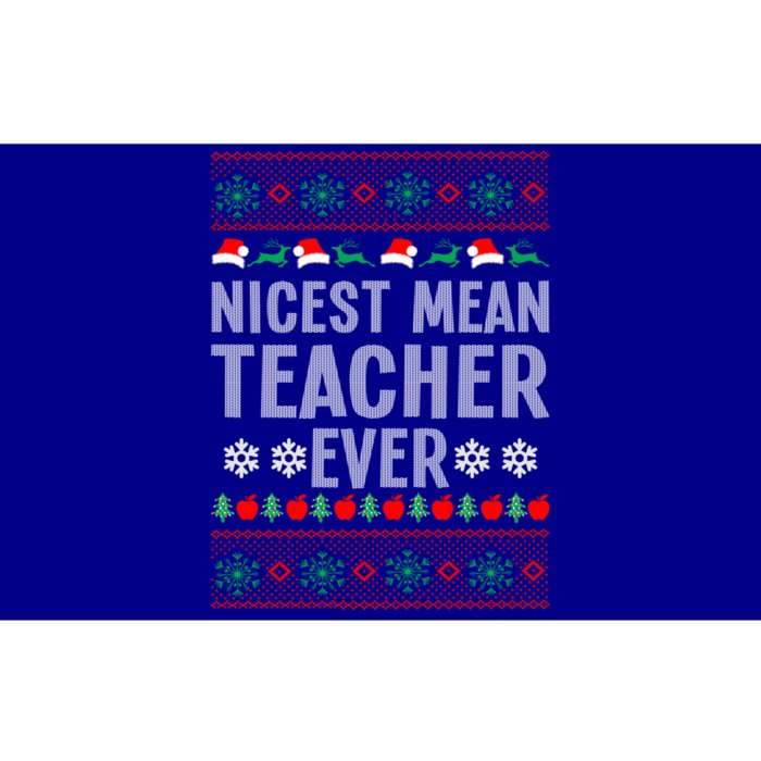 Nicest Mean Teacher Ever Christmas Teaching Lover Teacher Gift Bumper Sticker