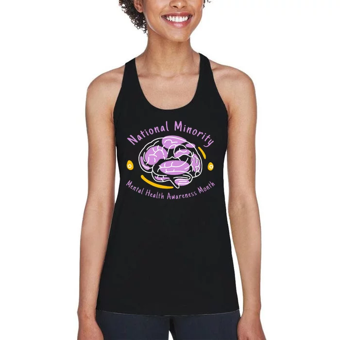 National Minority Tal Health Month For People Of Color Women's Racerback Tank