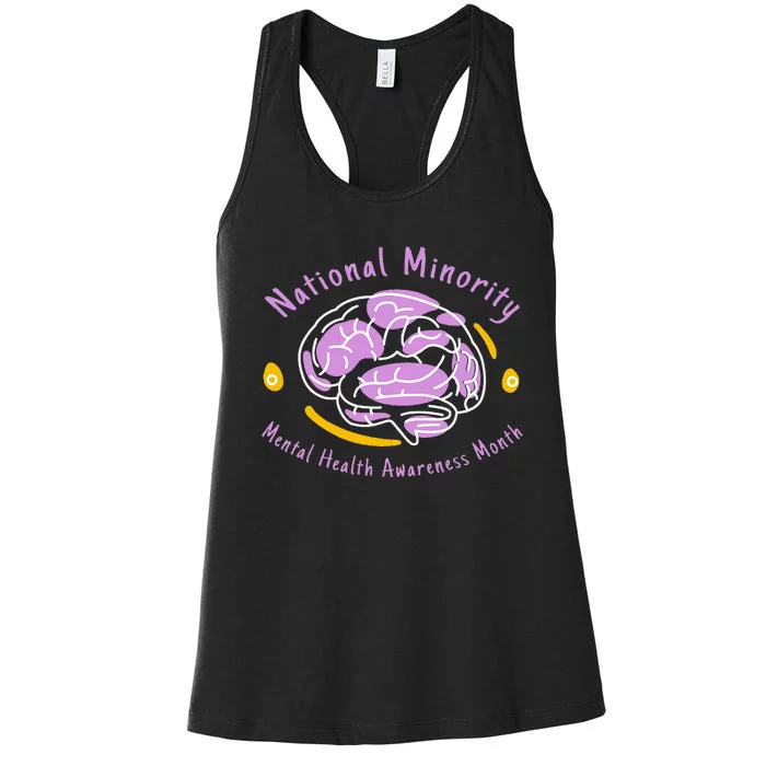 National Minority Tal Health Month For People Of Color Women's Racerback Tank