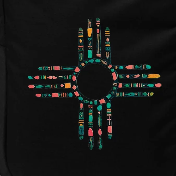 New Mexico Turquoise And Pink Turquoise Zia Symbol Impact Tech Backpack