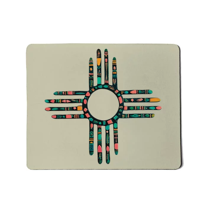 New Mexico Turquoise And Pink Turquoise Zia Symbol Mousepad