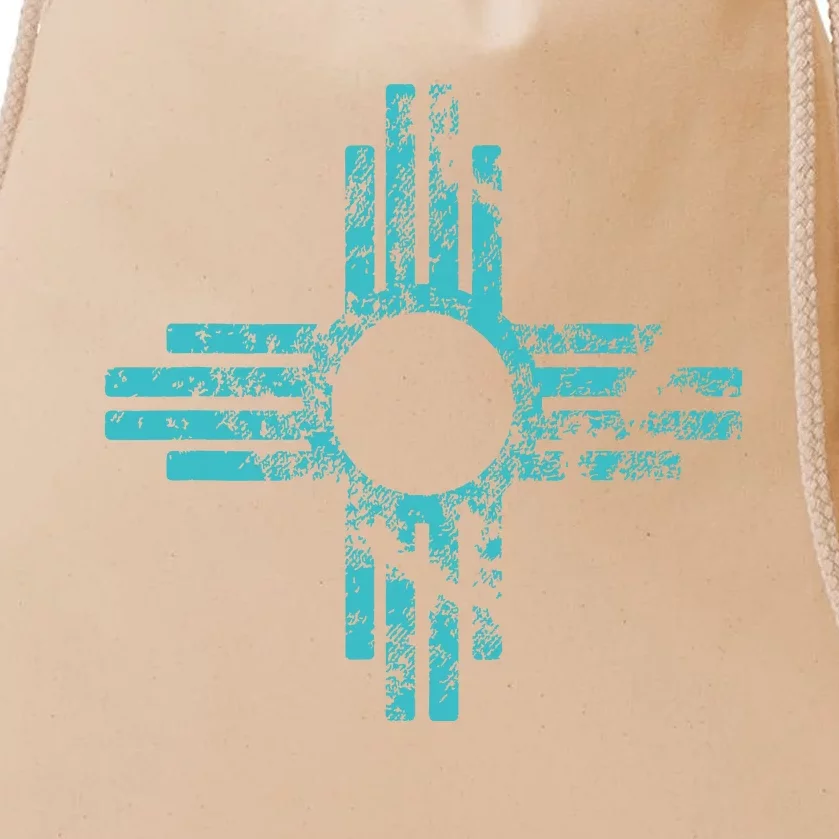 New Mexico T Zia Symbol Distressed Drawstring Bag