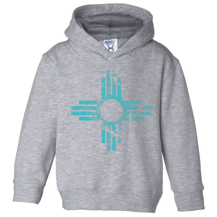 New Mexico T Zia Symbol Distressed Toddler Hoodie