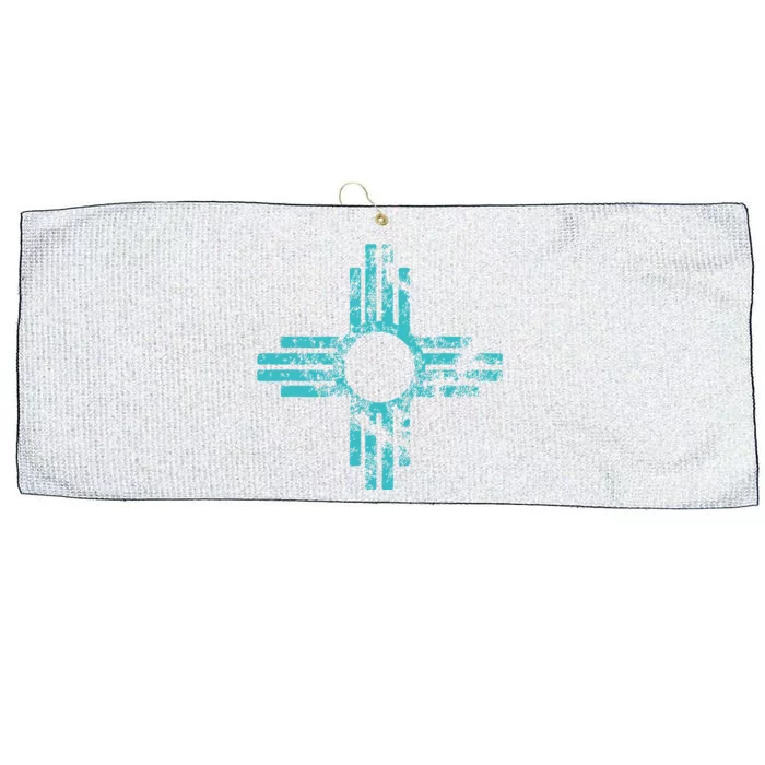 New Mexico T Zia Symbol Distressed Large Microfiber Waffle Golf Towel