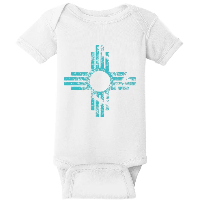 New Mexico T Zia Symbol Distressed Baby Bodysuit