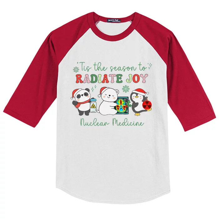 Nuclear Medicine Tech Christmas Holiday Radiology Nmt Cnmt Kids Colorblock Raglan Jersey