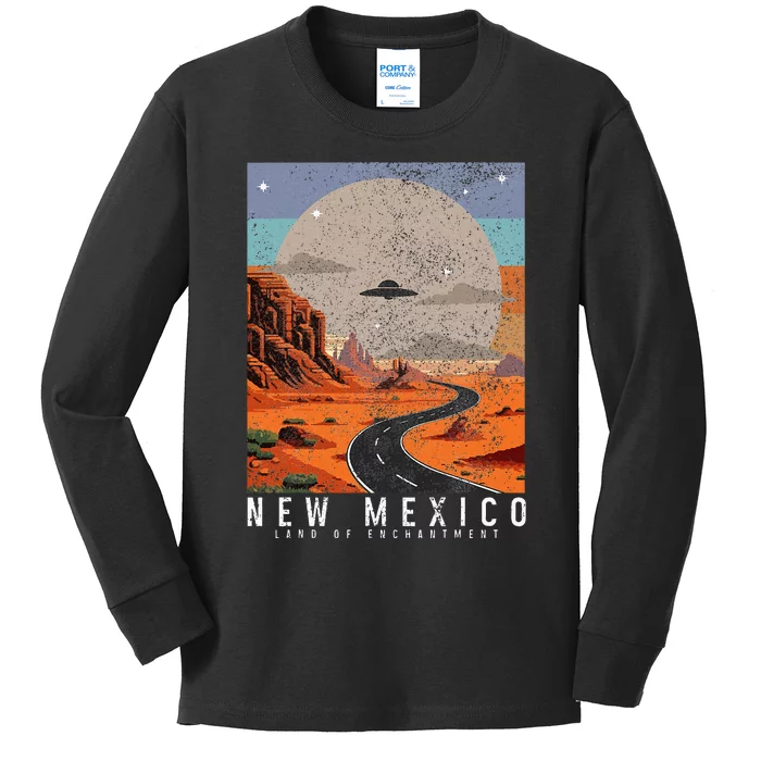 New Mexico The Land Of Enchantment Pride Ufo Kids Long Sleeve Shirt