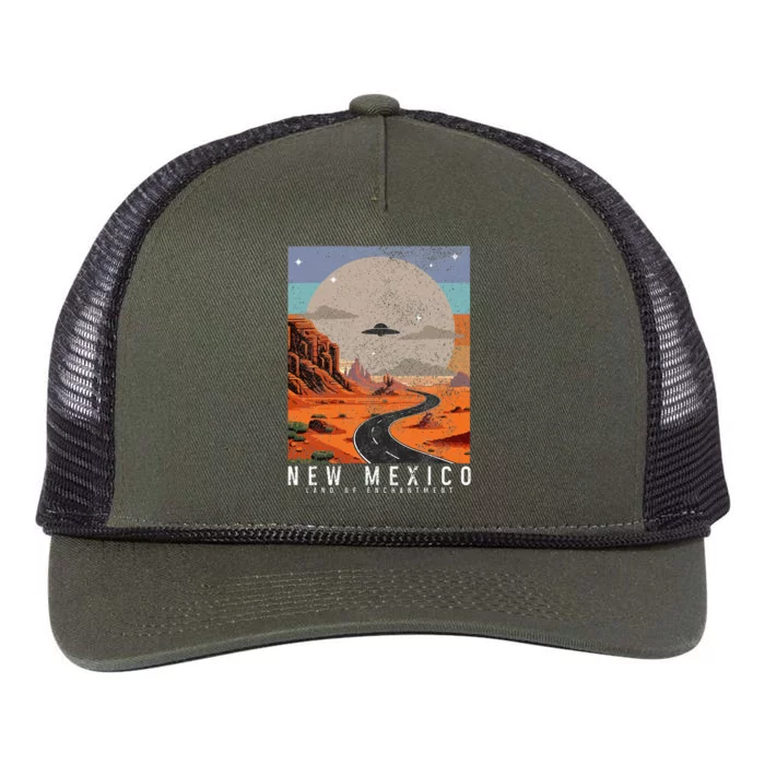 New Mexico The Land Of Enchantment Pride Ufo Retro Rope Trucker Hat Cap