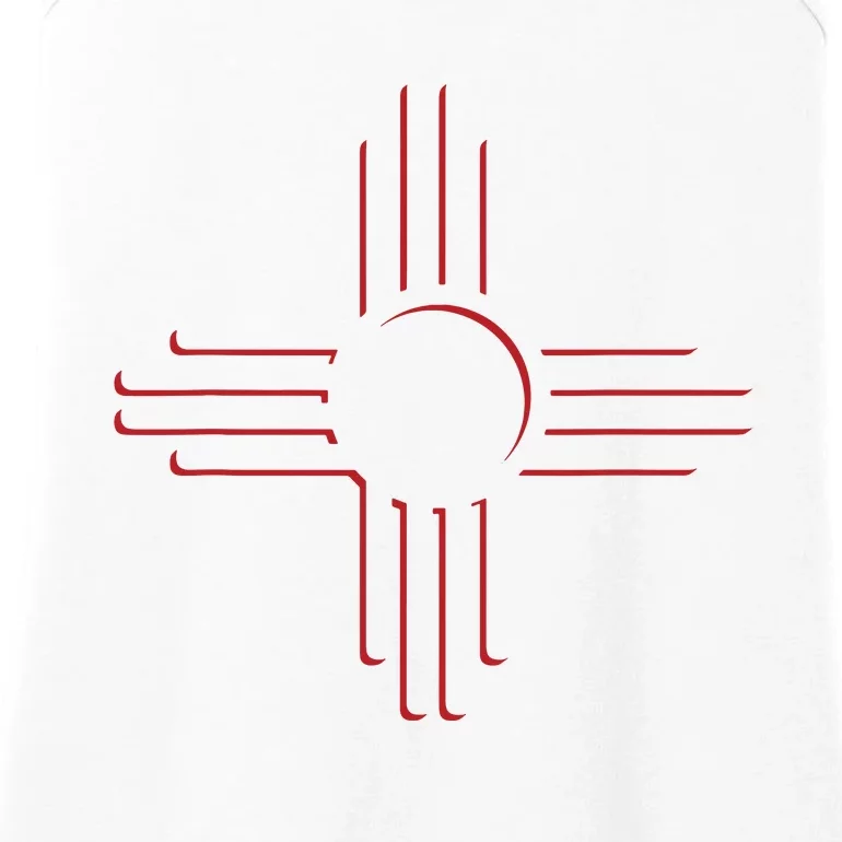 New Mexico Unique Red Zia Symbol Flag Gift Ladies Essential Tank