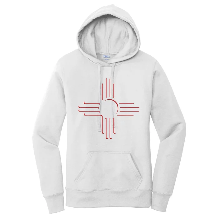 New Mexico Unique Red Zia Symbol Flag Gift Women's Pullover Hoodie