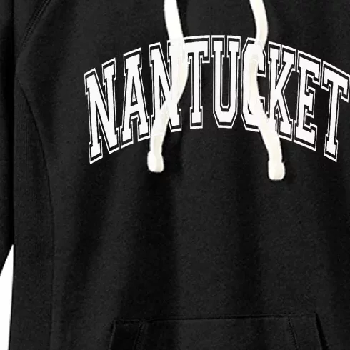 Nantucket Massachusetts Varsity Style Pink With White Text Women's Fleece Hoodie