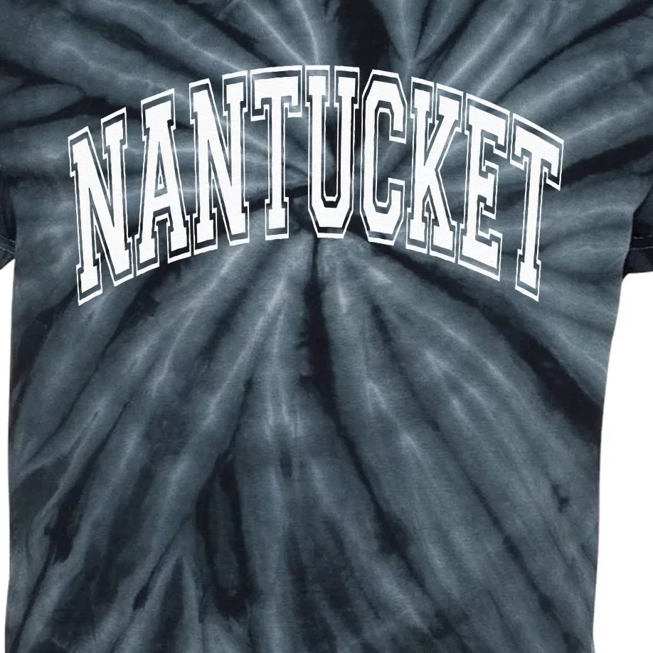 Nantucket Massachusetts Varsity Style Pink With White Text Kids Tie-Dye T-Shirt