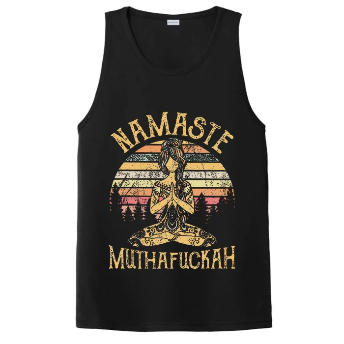 Namaste Muthafuckah Vintage Yoga Lover Gift Performance Tank