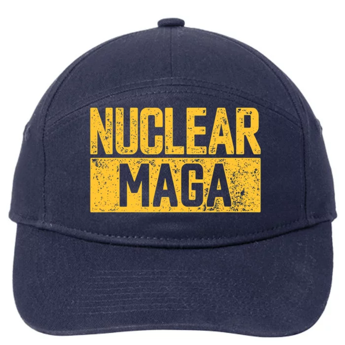 Nuclear Maga Vintage Distressed Nuclear Maga 7-Panel Snapback Hat