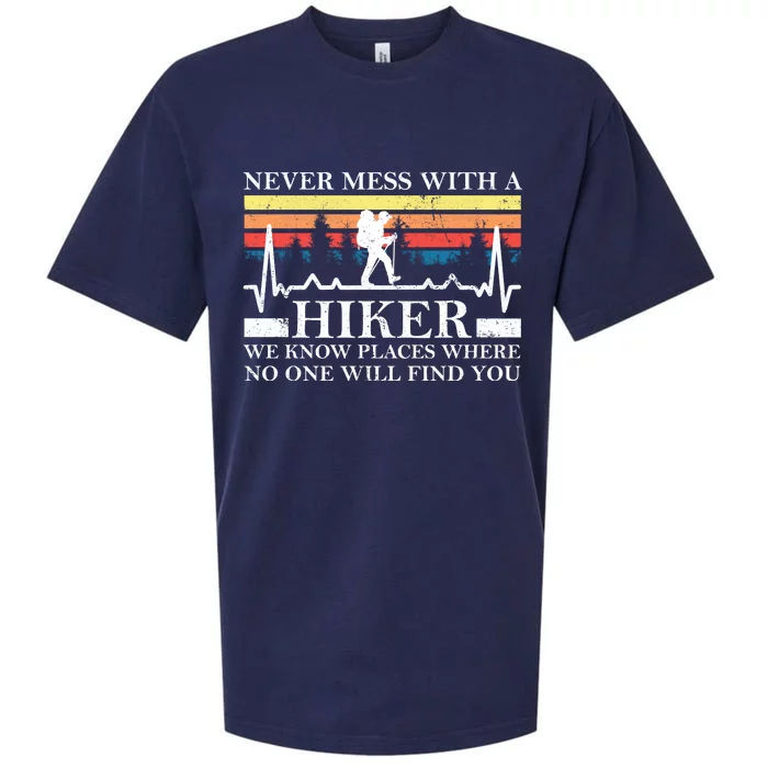 Never Mess With A Hiker Gift Sueded Cloud Jersey T-Shirt